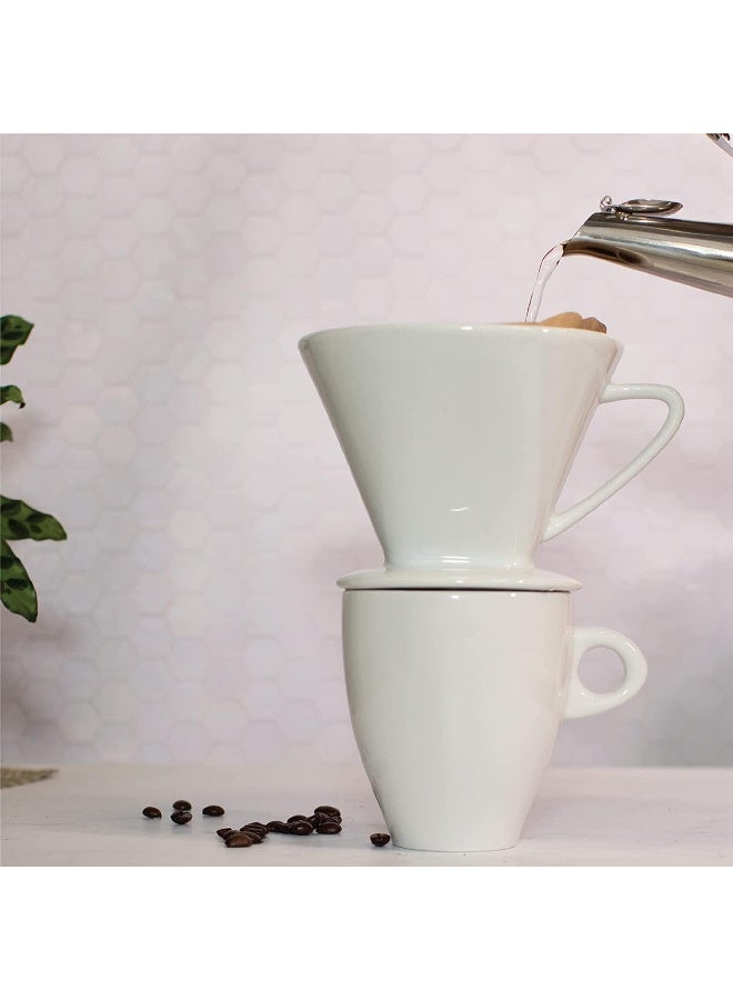 Cilio C105179 Porcelain Coffee Filter/Holder Pour-Over, 6/Large, White - Image 3